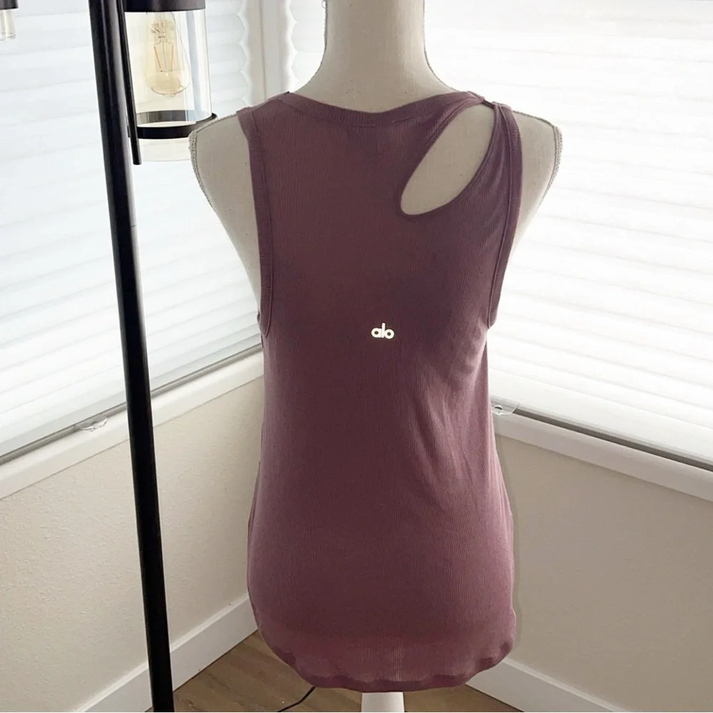 ALO YOGA Enso Airbrush Mauve Tank Top